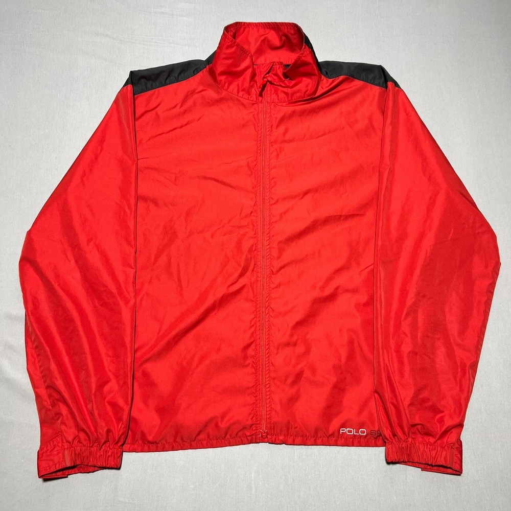 Polo Sports Ralph Lauren Men's Red Long Sleeve Full Zip Bomber Jacket Size XXL‎